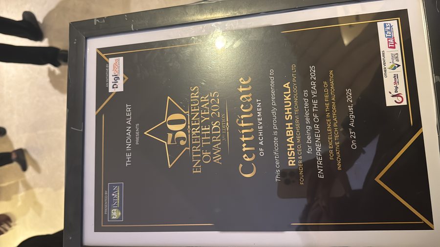Entrepreneur of the Year 2025 Certificate - The Indian Alert